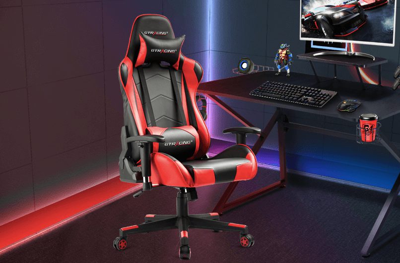 GTRACING red and black gaming chair under 150
