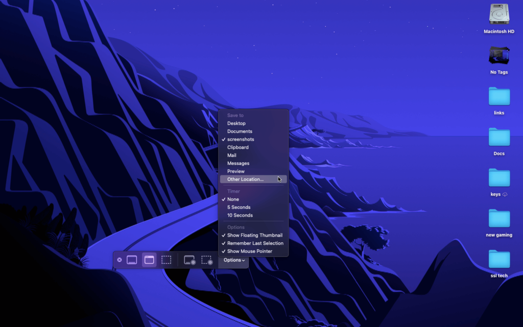 Save Mac Screenshot folder 