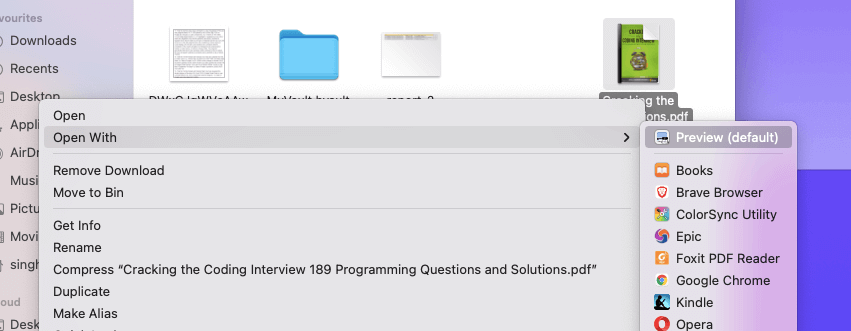 1 Open PDF document using preview mac